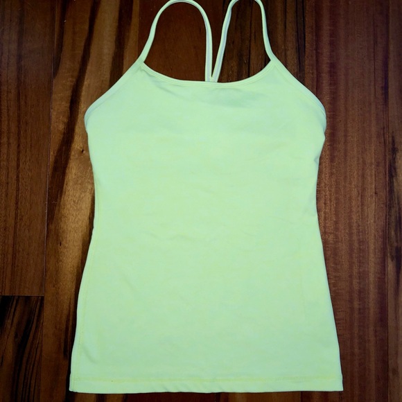 lululemon athletica Tops - Lululemon pale lemon yellow activewear top size 6